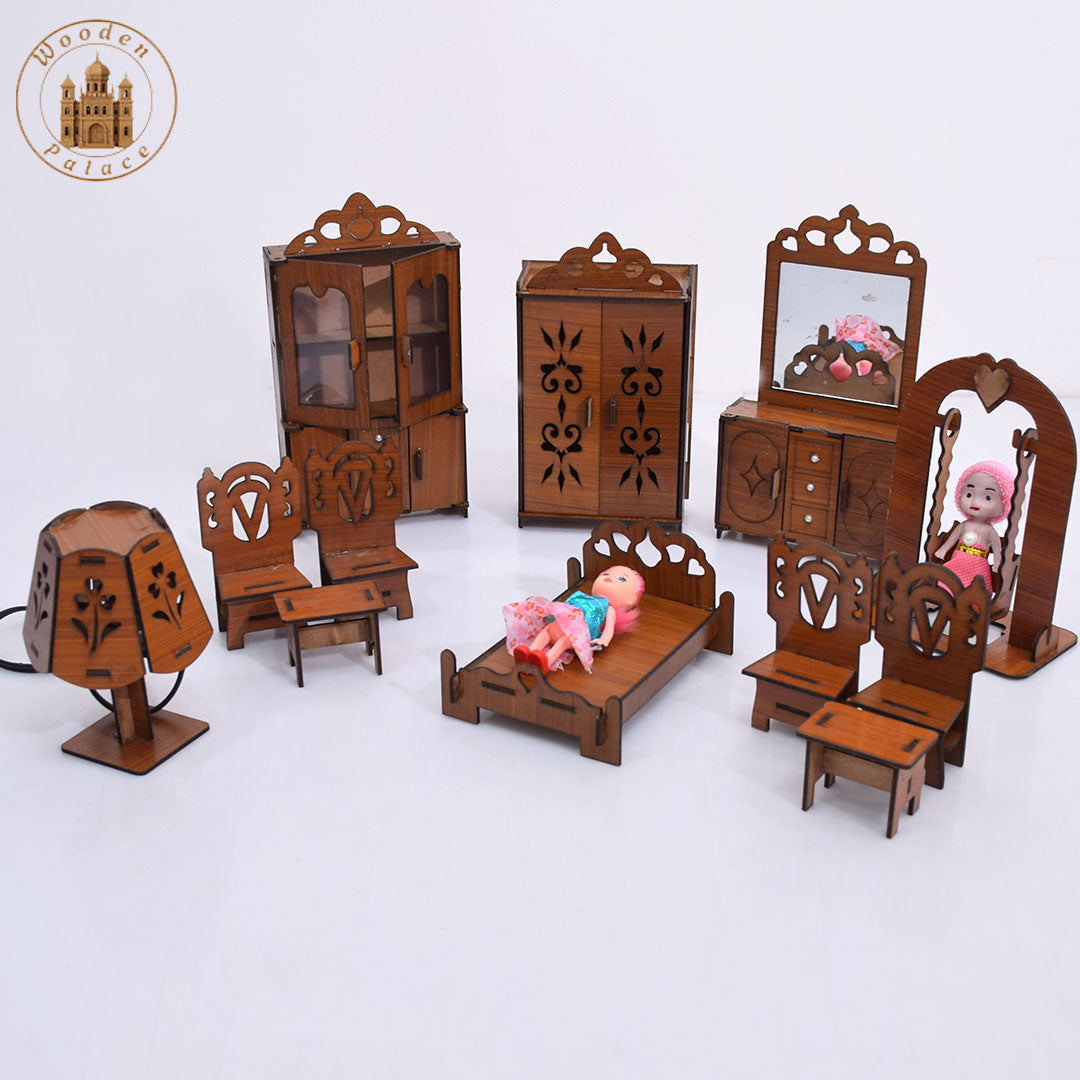 Handmade Wooden Mini Furniture Set for Kids [14 piece large set] Best Deal☑️