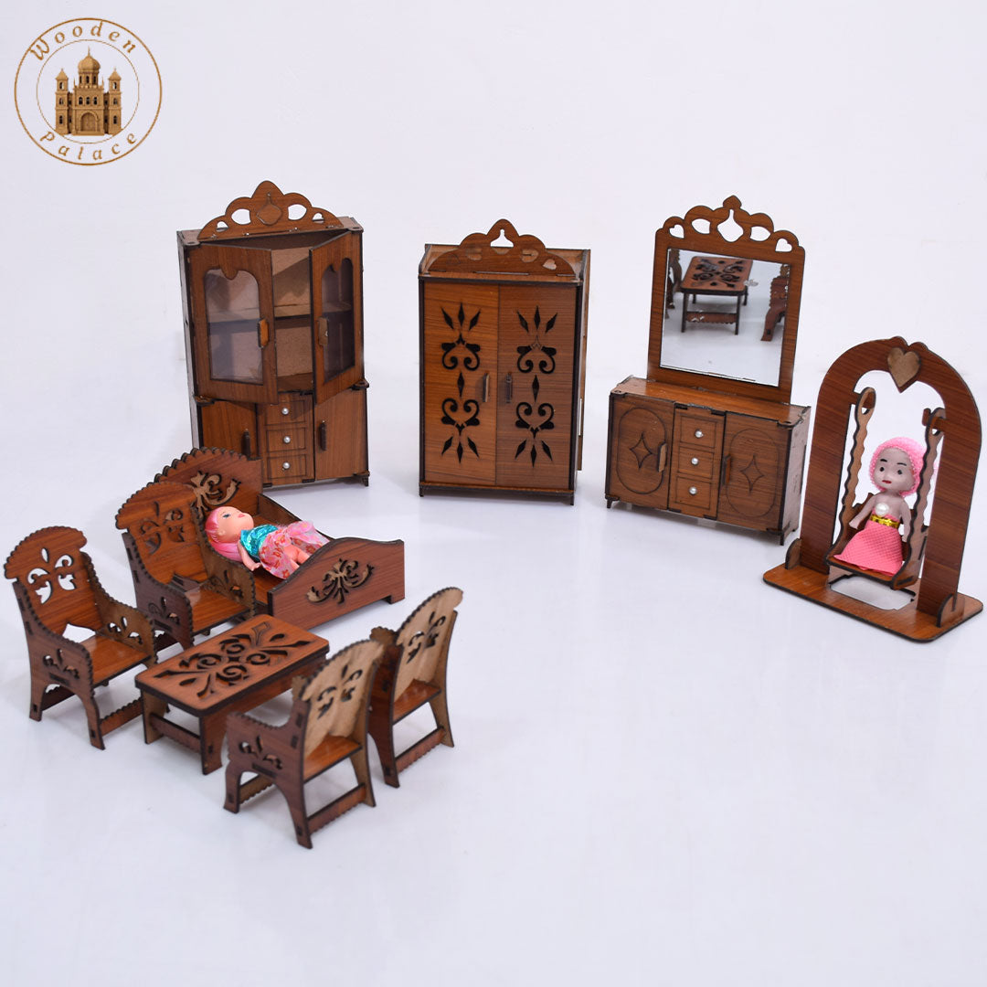 Handmade Wooden Mini Furniture Set for Kids [Large Fancy Size]